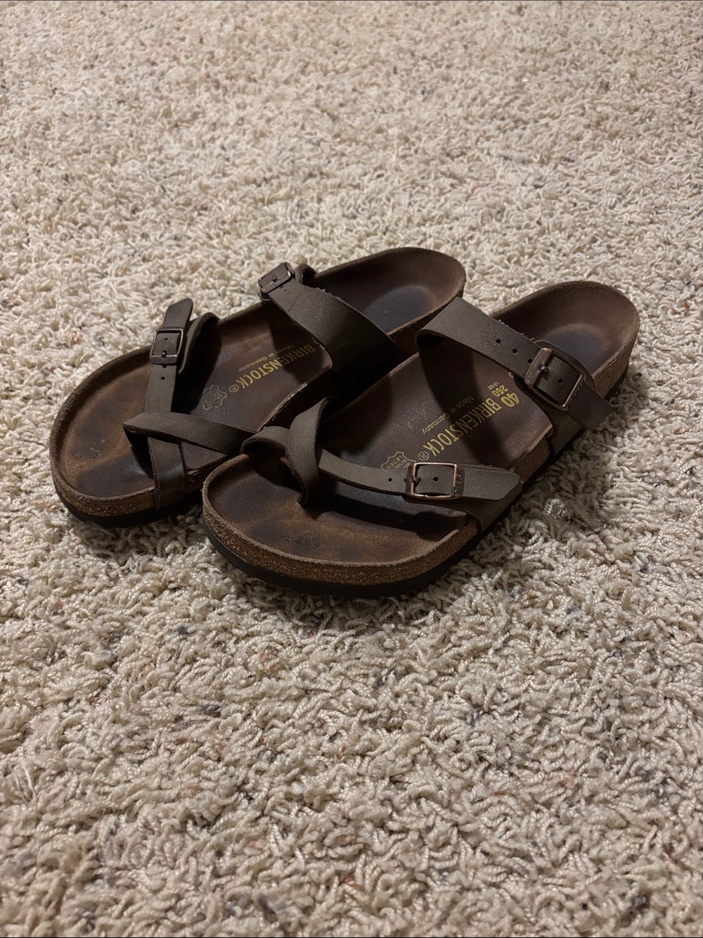 Birkenstock Brown Leather Crisscross Sandals